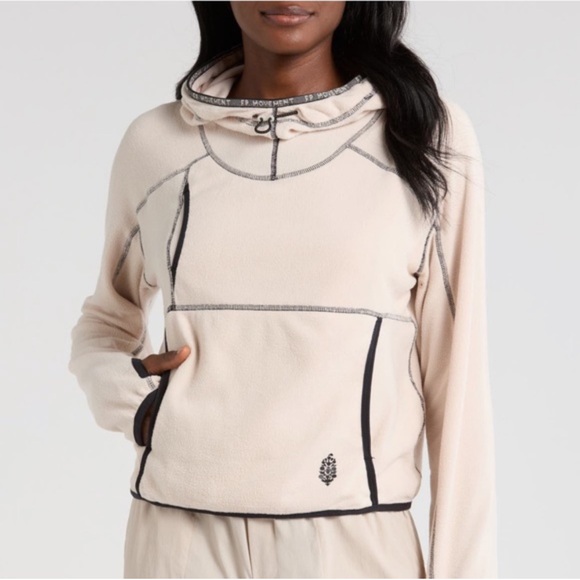 Free People Movement - Care On The Run Fleece Funnel Neck Hoodie sweater - Picture 2 of 6
